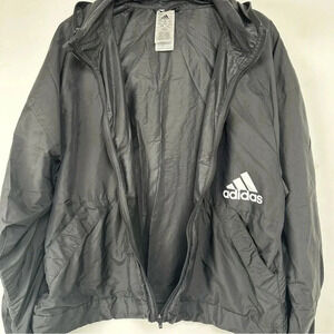 Adidas Women’s You got You Hooded Windbreaker Size Medium Black Cinch Waist